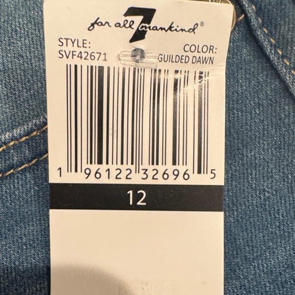 7 For All Mankind Indigo Frayed Hem Shorts - Picture 2 of 2